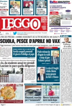 Rassegna stampa di oggi 1° aprile 2022