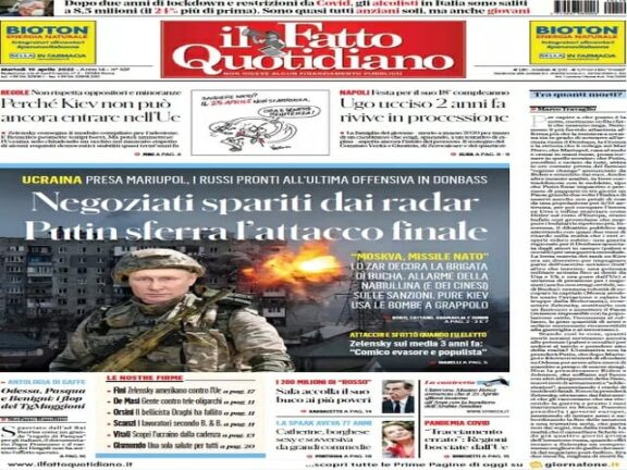 Rassegna stampa di oggi 19 aprile 2022