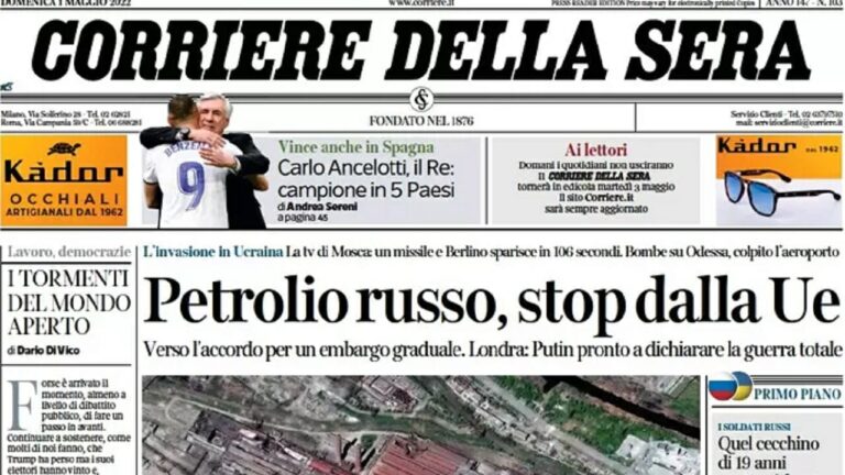 Rassegna stampa di oggi 1° maggio 2022