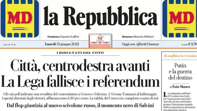Rassegna stampa di oggi 13 giugno 2022