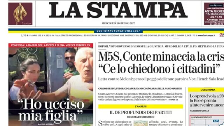 Rassegna stampa di oggi 15 giugno 2022.