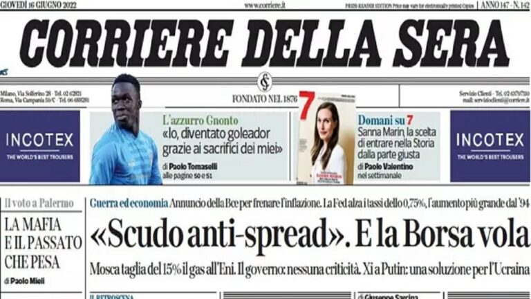 Rassegna stampa di oggi 16 giugno 2022