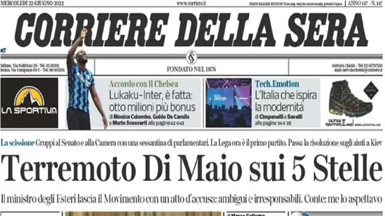 Rassegna stampa di oggi 22 giugno 2022