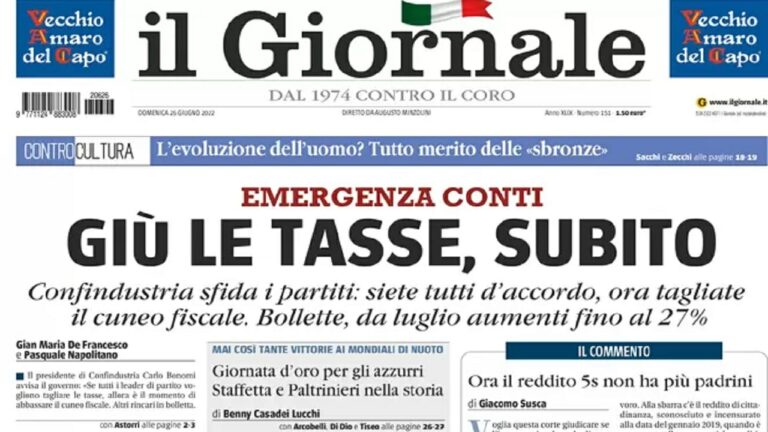 Rassegna stampa di oggi 26 giugno 2022