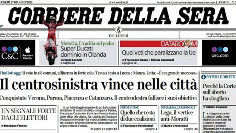 Rassegna stampa di oggi 27 giugno 2022