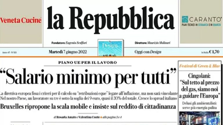 Rassegna stampa di oggi 7 giugno 2022