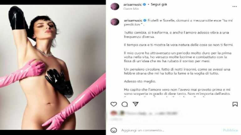 Arisa nuda su Instagram: lo scatto è glam