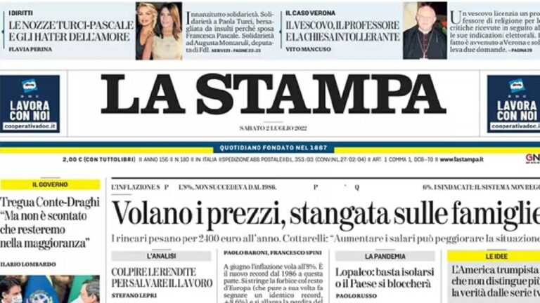 Rassegna stampa di oggi 2 luglio 2022