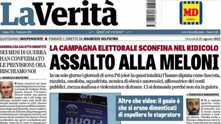 Rassegna stampa di oggi 24 agosto 2022