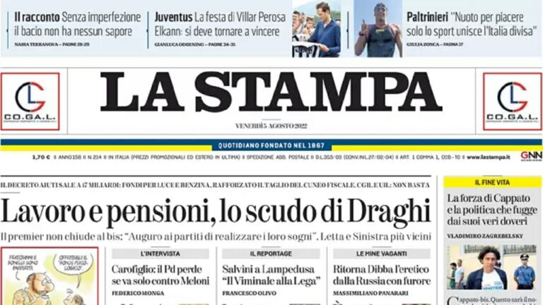Rassegna stampa di oggi 5 agosto 2022