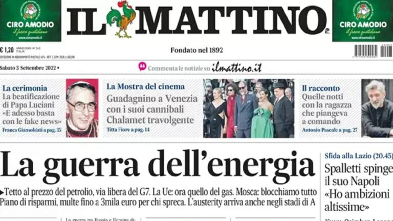Rassegna stampa di oggi 3 settembre 2022