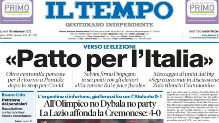 Rassegna stampa di oggi 19 settembre 2022