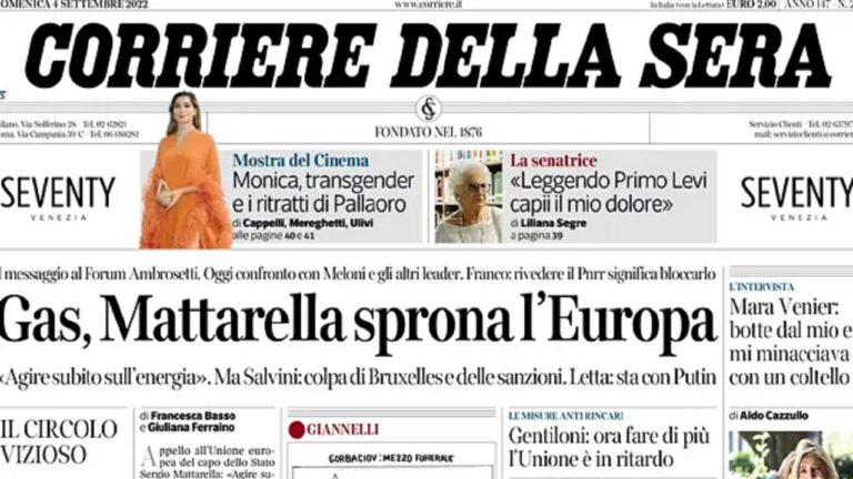 Rassegna stampa di oggi 4 settembre 2022