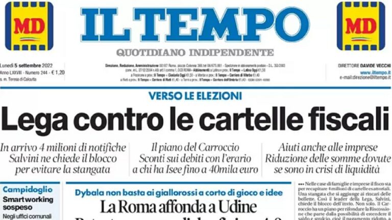 Rassegna stampa di oggi 5 settembre 2022