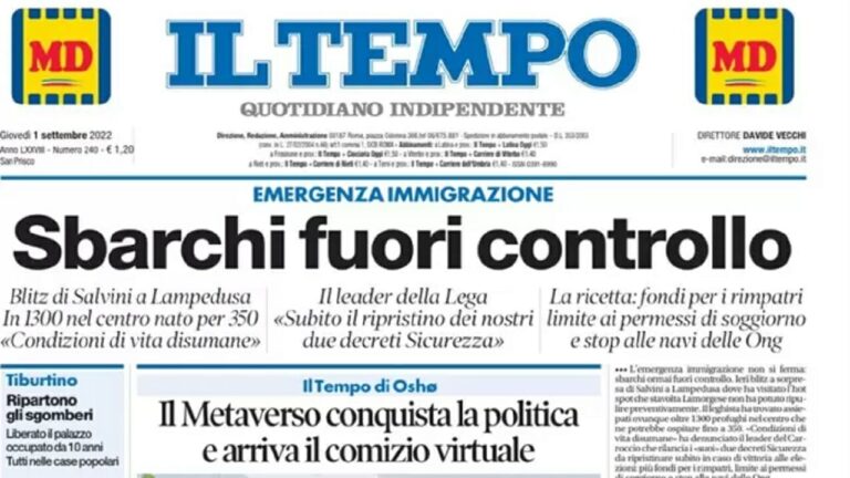 Rassegna stampa di oggi 1° settembre 2022