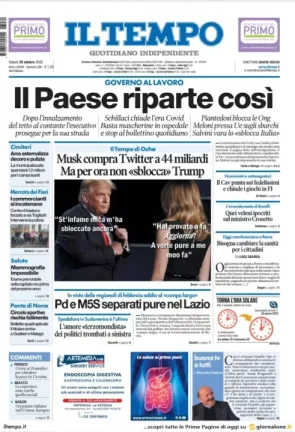 Rassegna stampa di oggi 29 ottobre 2022