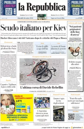 Rassegna stampa di oggi 1° dicembre 2022