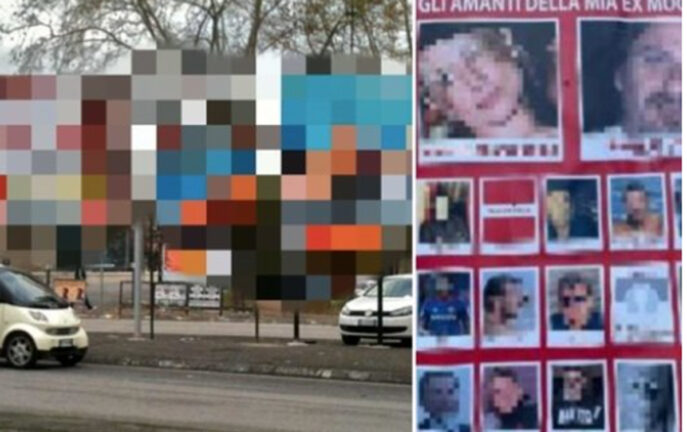 Marito tradito tappezza muri Palermo con la foto amanti della moglie