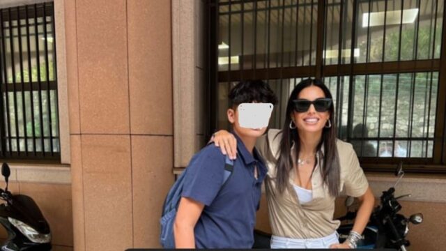 Elisabetta Gregoraci e il ritorno a scuola di Nathan Falco