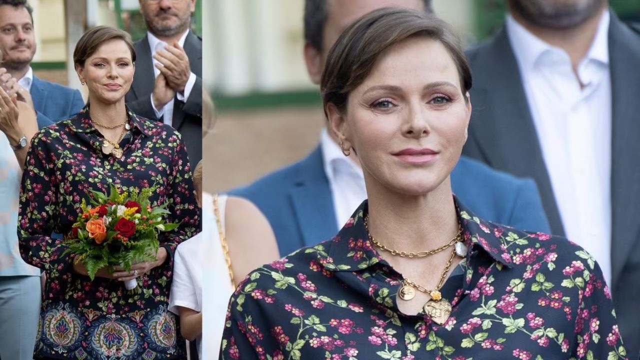 Charlene di Monaco conquista tutti con il suo look floreale