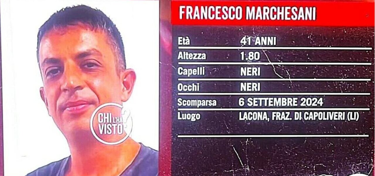 Francesco Marchesani: probabile che sia suo il corpo trovato all’Isola d’Elba