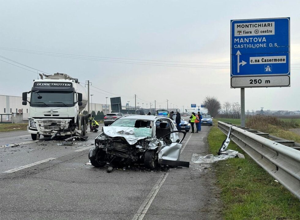 Montichiari: donna 45enne muore sul colpo in incidente stradale