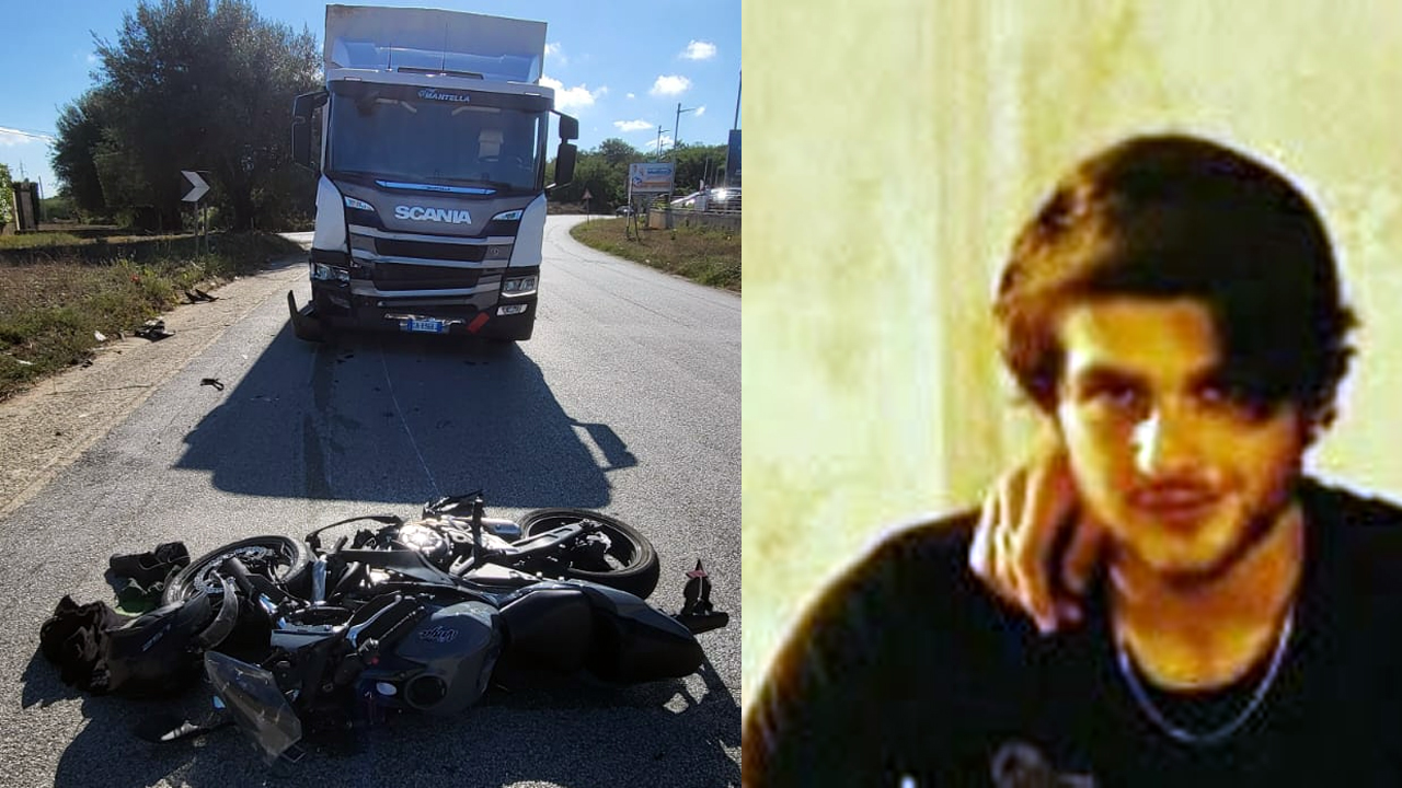 Giuseppe Marchese, 22 anni, muore nello scontro moto-tir