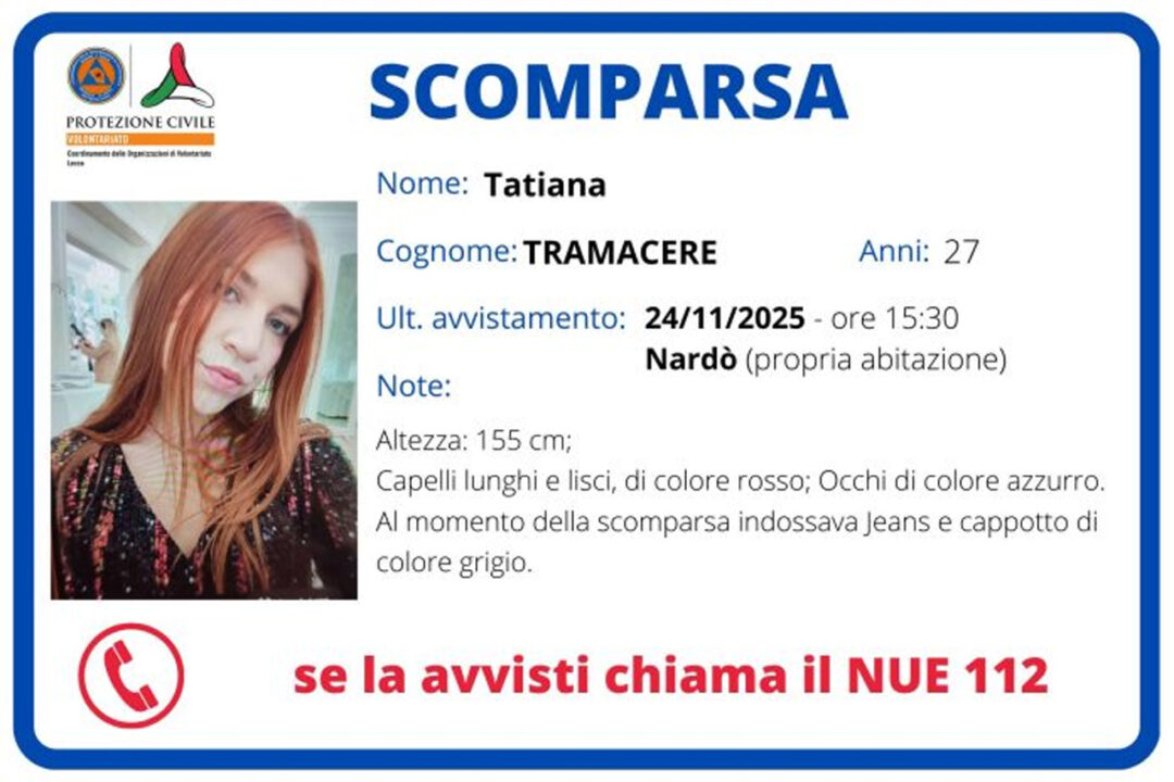 Tatiana Tramacere, 27 anni, scomparsa da Nardò