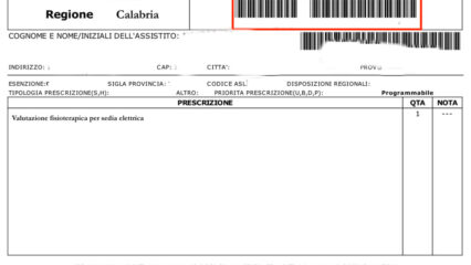 Sedia elettrica prescritta dal medico a un paziente