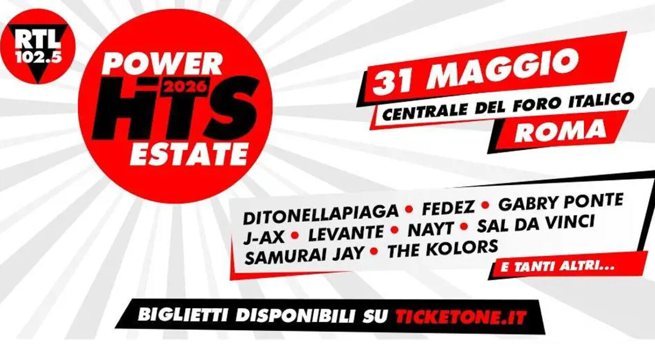 RTL 102.5 Power Hits Estate 2026 parte da Roma: al via la corsa al tormentone dell’estate