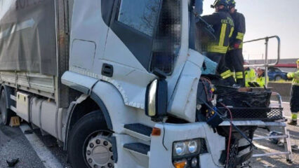 Inferno sulla A4: scontro tra giganti a Bolgare