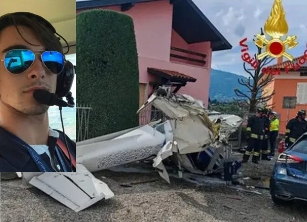 Valbrembo: Cessna precipita tra le case. Muore istruttore di 26 anni, gravissimo l’allievo